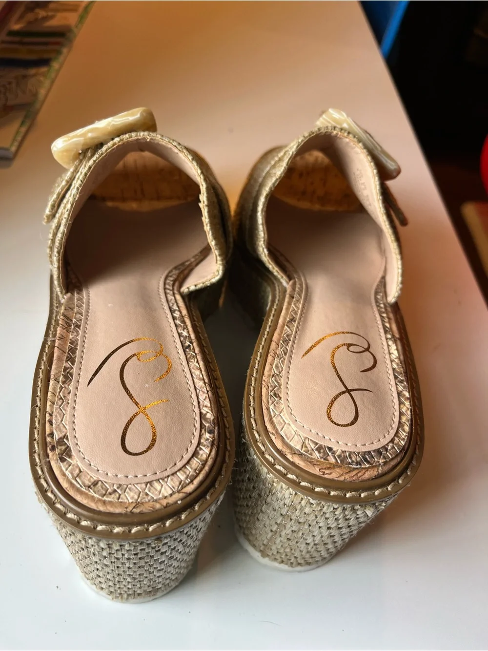 Sam Edelman Livi Platform Woven Wedge Slide Sandals in Natural